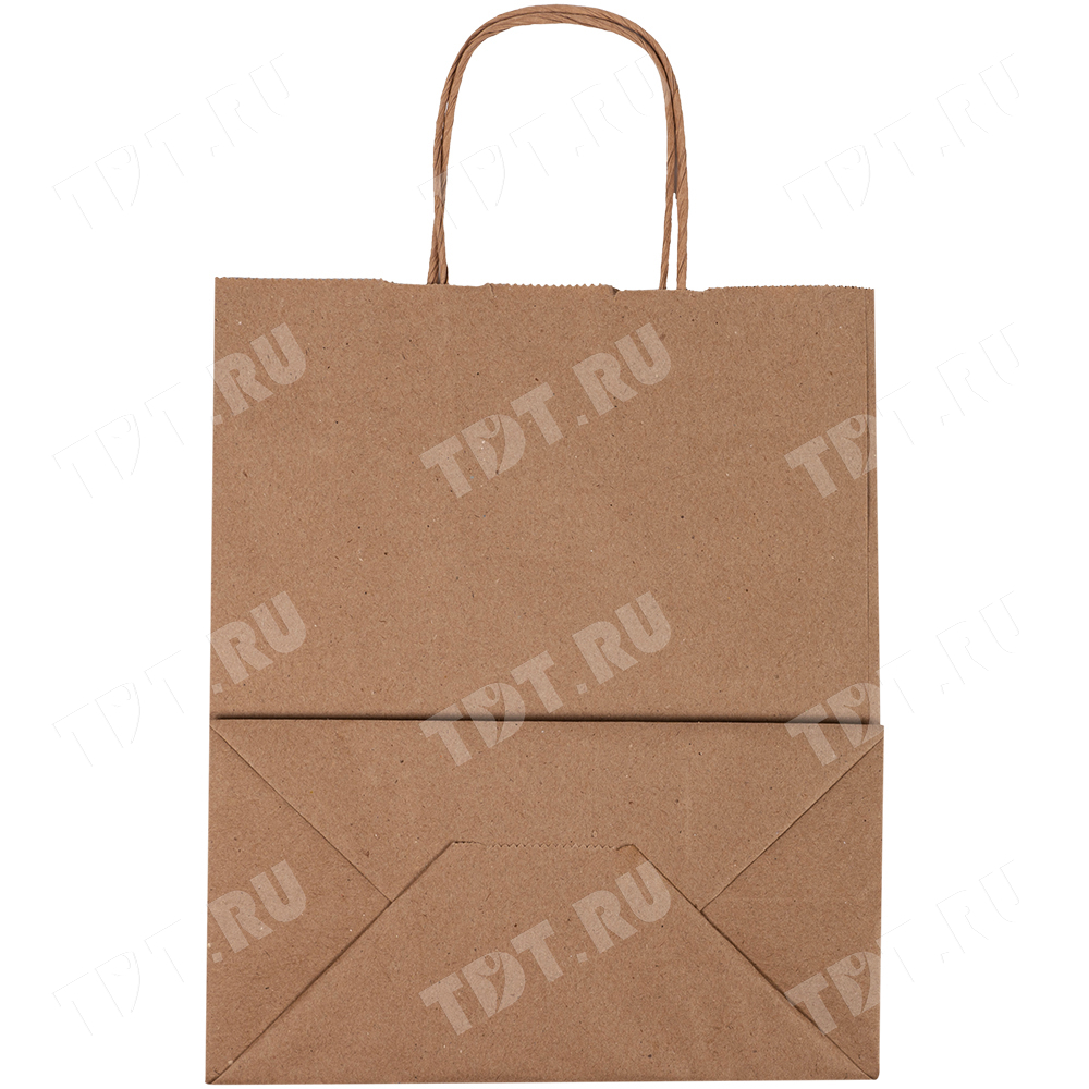 Крафт пакет с крученой ручкой, 100 г/м², 18*8*20 см