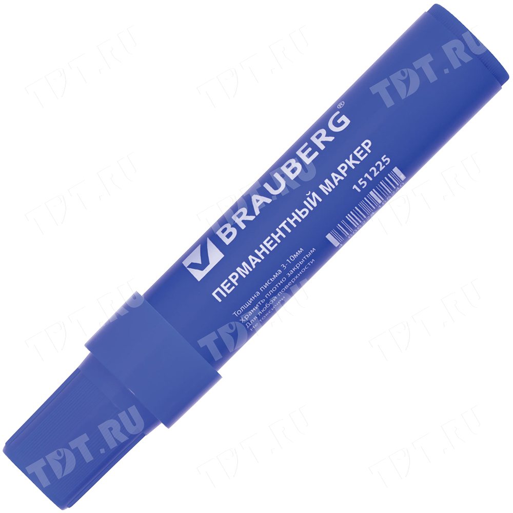 Маркер перманентный BRAUBERG «JUMBO», синий, 3-10 мм
