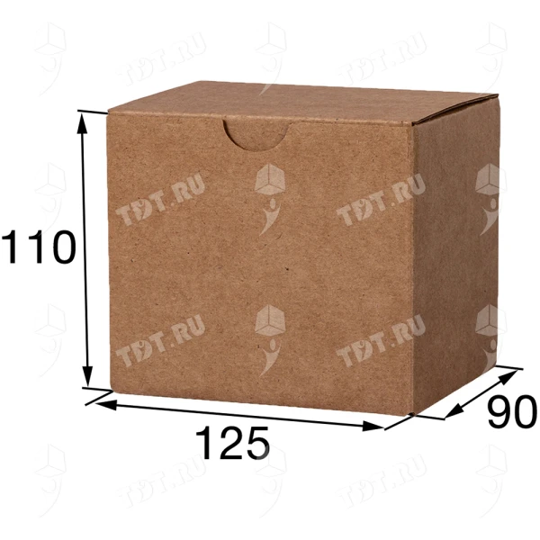 Самосборный короб №241, бурый, складное дно, 125*90*110 мм, Т-22 Е
