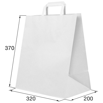 Белый пакет с плоской ручкой, 70 г/м², 32*20*37 см Белый пакет с плоской ручкой, 70 г/м², 32*20*37 см