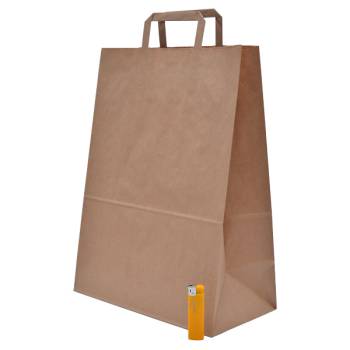 Крафт пакет с плоской ручкой, 70 г/м², 32*17*43 см Крафт пакет с плоской ручкой, 70 г/м², 32*17*43 см
