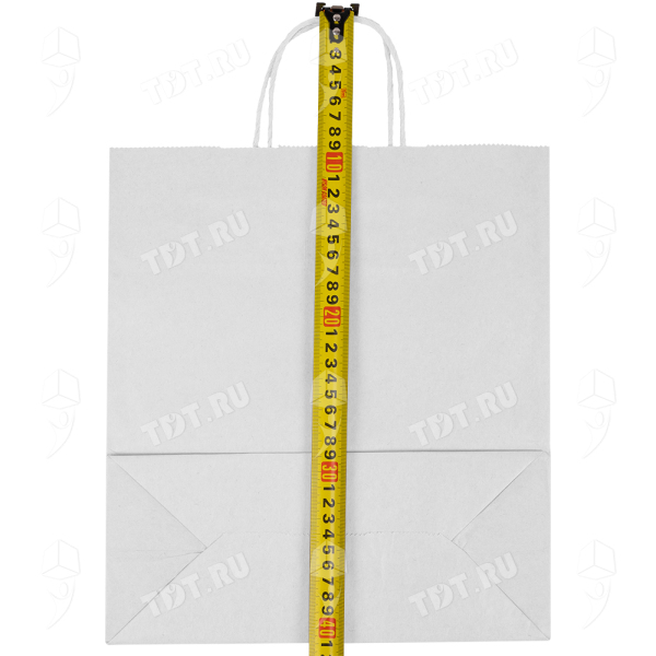 Белый пакет с крученой ручкой, 80 г/м², 29*12*32 см