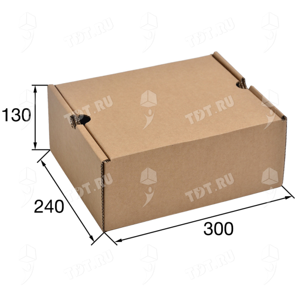Бурая коробка для обуви №75, 300*240*130 мм
