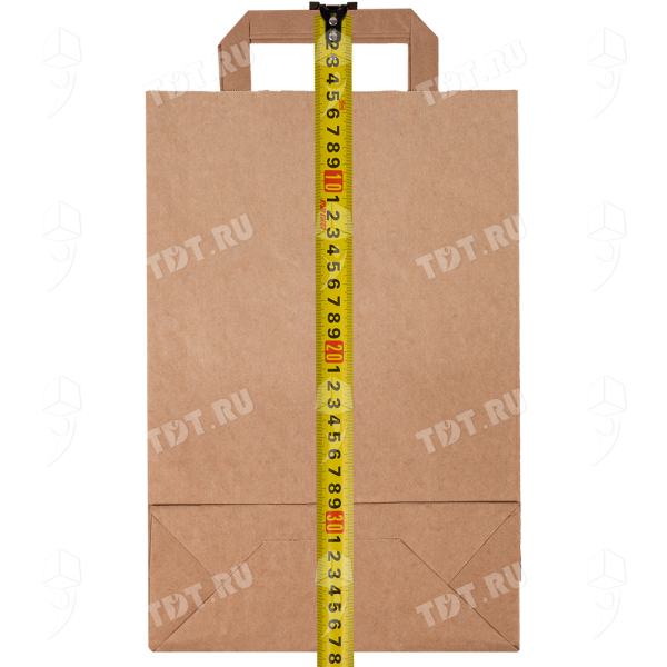 Крафт пакет с плоской ручкой, 70 г/м², 22*9*33 см
