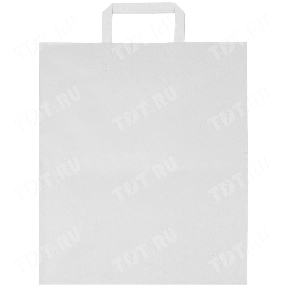 Белый пакет с плоской ручкой, 70 г/м², 32*20*37 см
