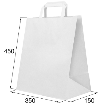Белый пакет с плоской ручкой, 80 г/м², 35*15*45 см Белый пакет с плоской ручкой, 80 г/м², 35*15*45 см