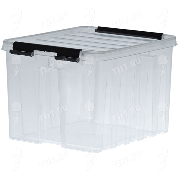 Пластиковый ящик для хранения вещей 210*170*135 мм с крышкой и клипсами, прозрачный