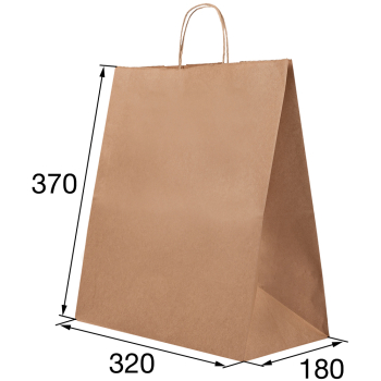 Крафт пакет с крученой ручкой, 80 г/м², 32*18*37 см Крафт пакет с крученой ручкой, 80 г/м², 32*18*37 см