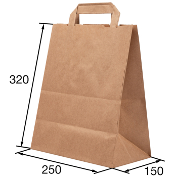 Бурый пакет с плоской ручкой, 70 г/м², 25*15*32 см Бурый пакет с плоской ручкой, 70 г/м², 25*15*32 см