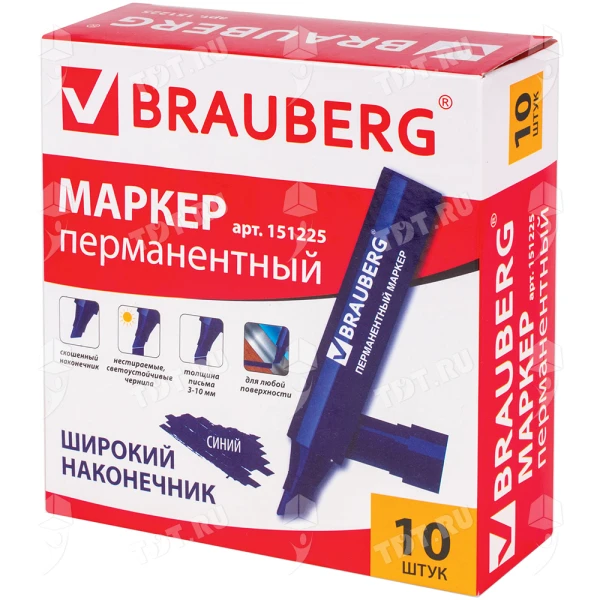 Маркер перманентный BRAUBERG «JUMBO», синий, 3-10 мм