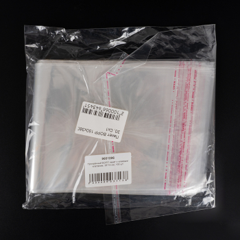 Прозрачный БОПП пакет с клеевым клапаном, 38*15 см, 100 шт.