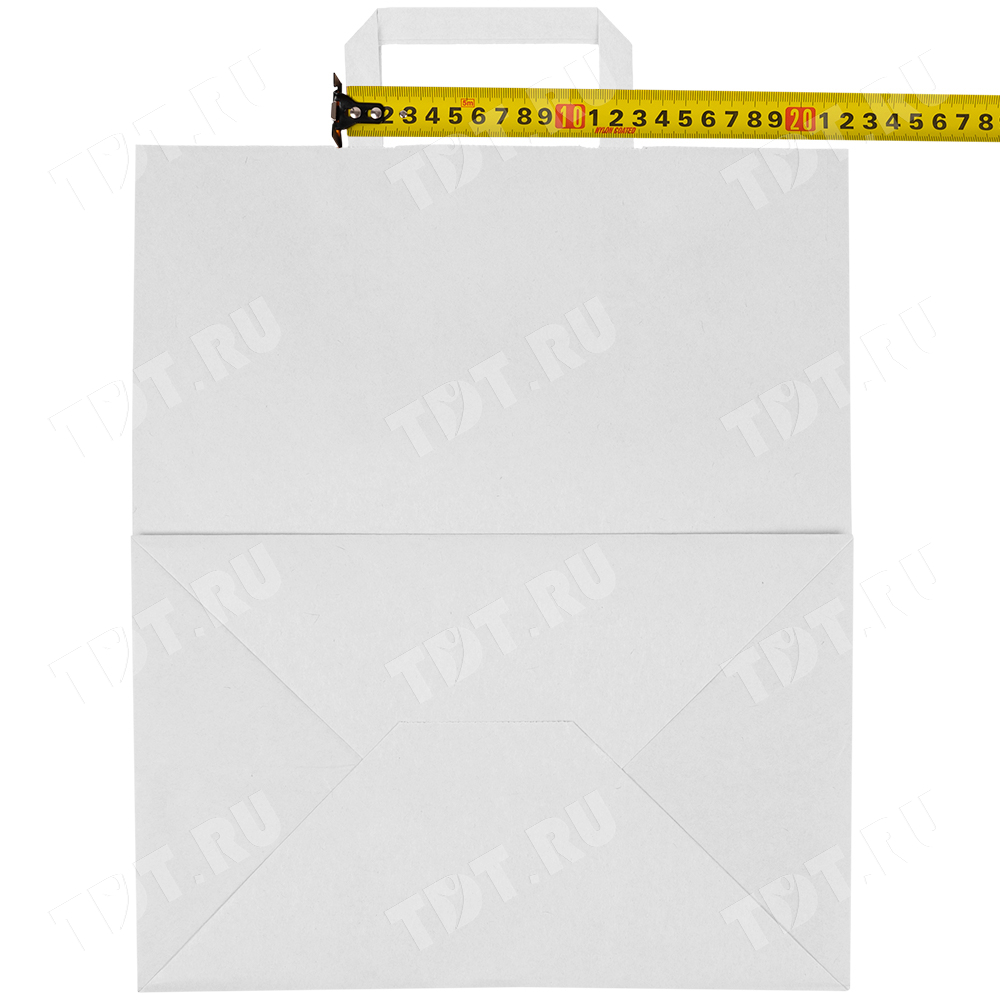 Белый пакет с плоской ручкой, 70 г/м², 32*20*37 см