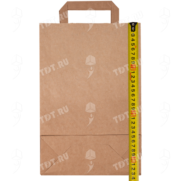 Крафт пакет с плоской ручкой, 70 г/м², 22*9*33 см