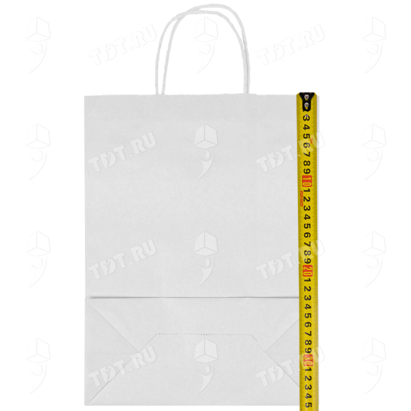 Белый пакет с крученой ручкой, 80 г/м², 26*15*35 см