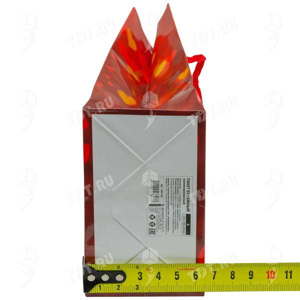 Бумажный подарочный пакет «Сердечки», 11.4*6.4*14.6 см