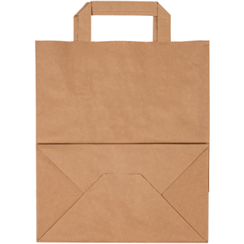 Крафт пакет с плоской ручкой, 70 г/м², 22*12*25 см Крафт пакет с плоской ручкой, 70 г/м², 22*12*25 см