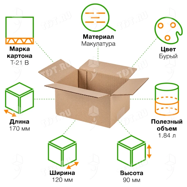 Картонный короб СДЭК тип «XS», 170*120*90 мм