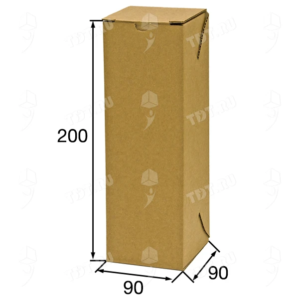 Картонная коробка №97 под одну бутылку, 90*90*200 мм