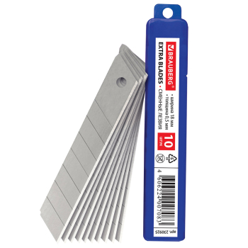 Лезвия Brauberg для канцелярских ножей, 18 мм, 10 шт./уп.