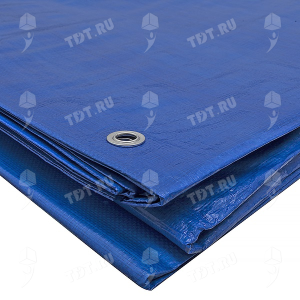 Защитный тент «Тарпаулин®» с люверсами синий, 4*6 м, 180 г/м²
