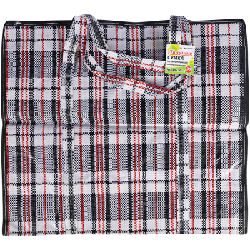 Сумка однослойная хозяйственная, 36 л, 45*20*40 см, чёрно-красная